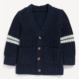 Old Navy Blue Knit Cardigan with Stripes